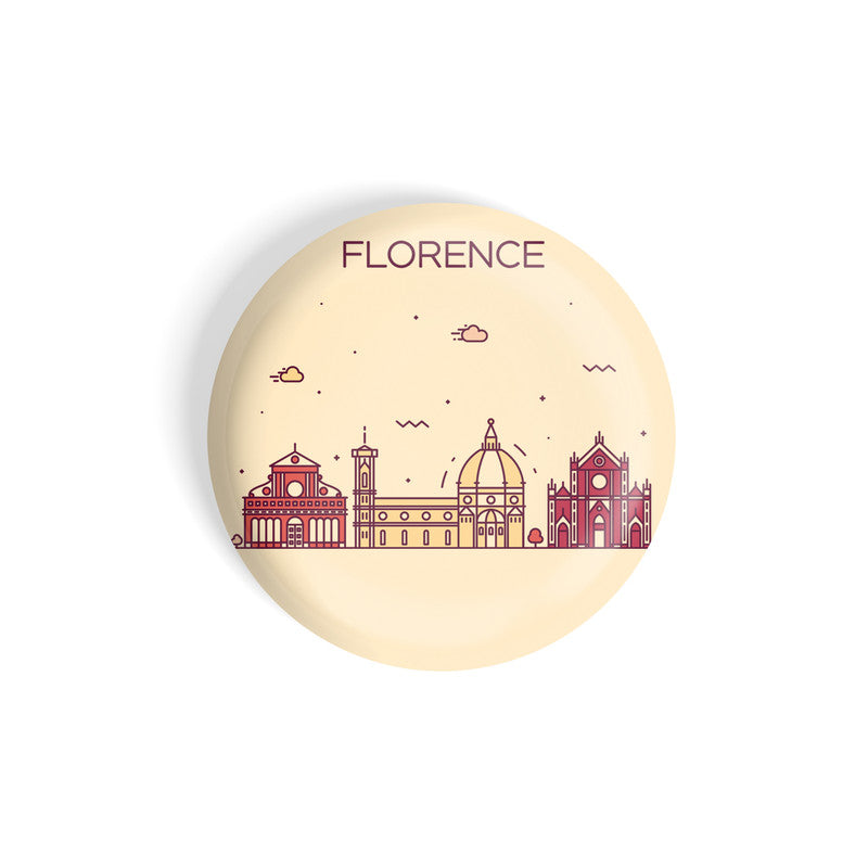 dhcrafts Round Fridge Magnet Brown Color Florence Glossy Finish Design Pack of 1 (58 mm)